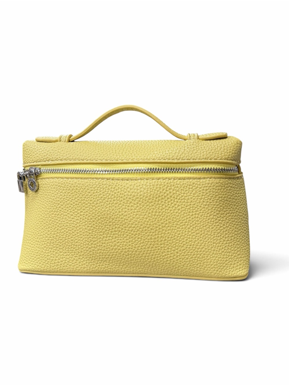 Women’s Mustard Yellow Mini Crossbody Bag Top Handle Silver Hardware